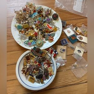 Huge lot of vintage jewelry pins and brooches